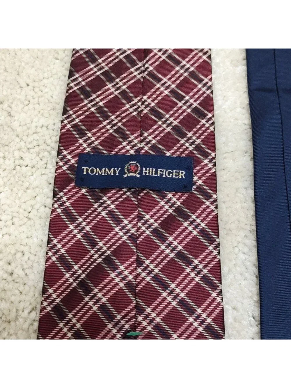 Tommy Hilfiger Plaid Necktie Silk Tartan Check Crest Woven Vintage USA Made VGC